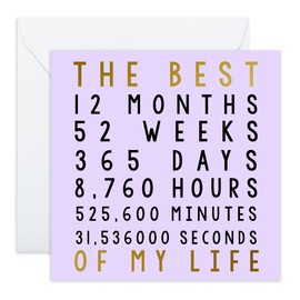 Central 23 - Funny 1st Anniversary Cards for Him and Her - 'The Best 1 Year' - First Anniversary - Cute Greeting Cards for Couples - Girlfriend Boyfriend - Celebration - Comes With Fun Stickers