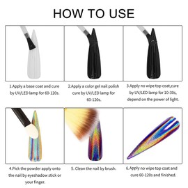 FantasyDay FantasyDay Holographic Nail Chrome Powder, Great Shine Mirror Finish Manicure Dust Nail Art Decoration Chameleon Metallic Sheen Nail Powder - Home Nail Salon