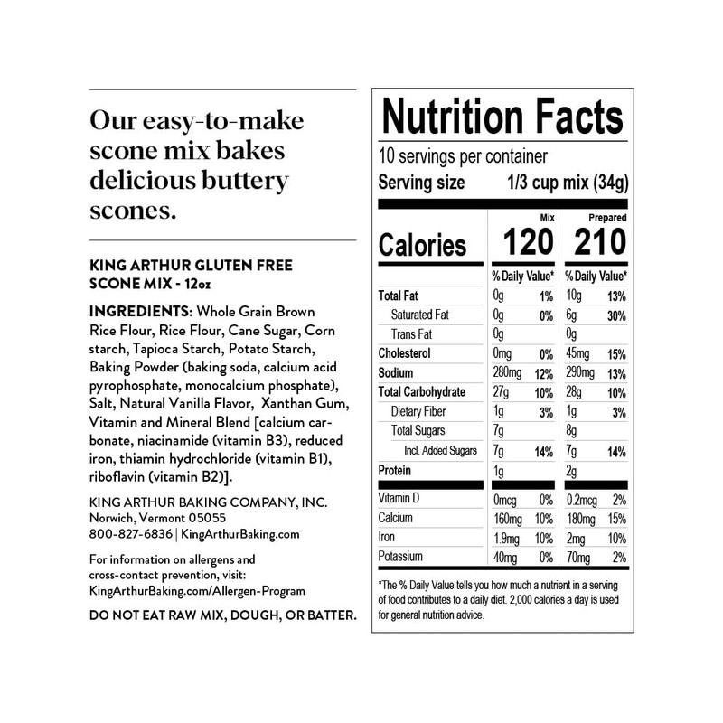FOXCUP King Arthur Baking Company Gluten-Free Scone Mix 12 oz.,