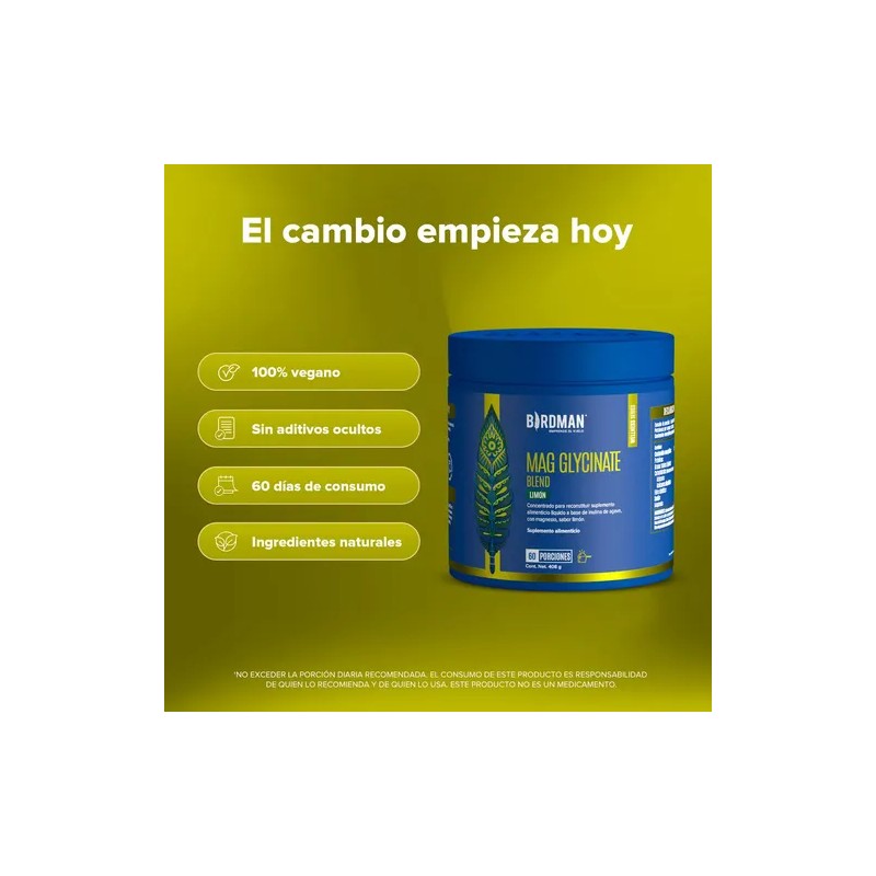 Birdman Mag Glycinate Blend | Glicinato Y Citrato De Magnesio
