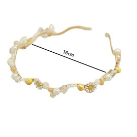 SSyang Headband with Clips, Rhinestone Headbands Navy Blue Crystal Hair Band Gemstone Vintage Thin Headband Party Prom Hair Accessories Headband for Women and Girls (Yellow)