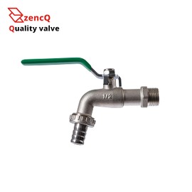 zencQ Ball Outlet Valve (1/2 Inch) - PN16/16 Bar High-Quality Brass Structure Valve with Stainless Steel Flap Handle - Ideal External Outlet Valve/Shut-off Valve (A)