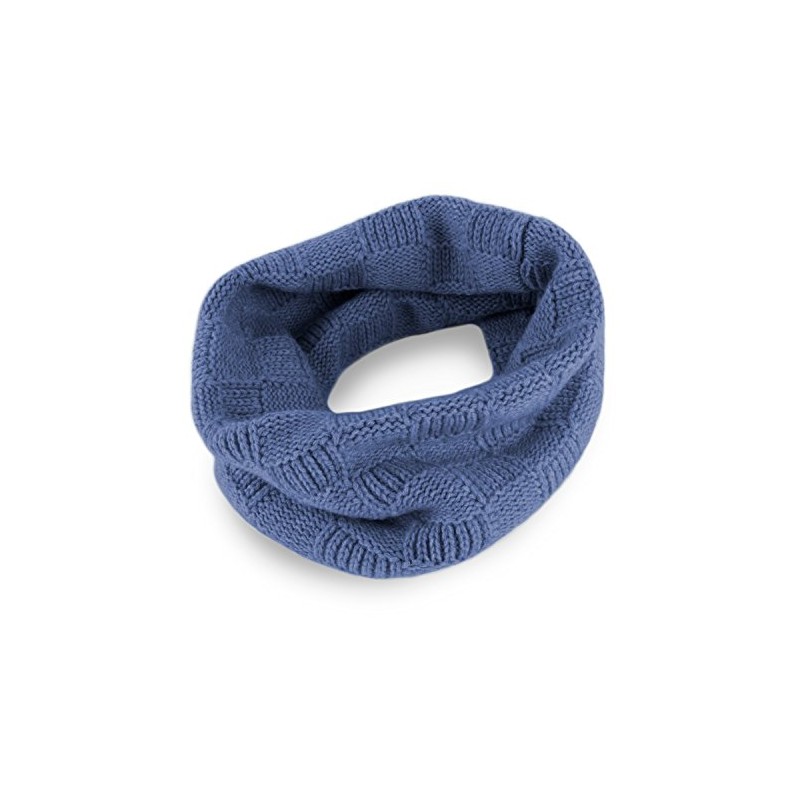 Love Cashmere Señoras Checked 100% Cachemira Snood - Denim Blue