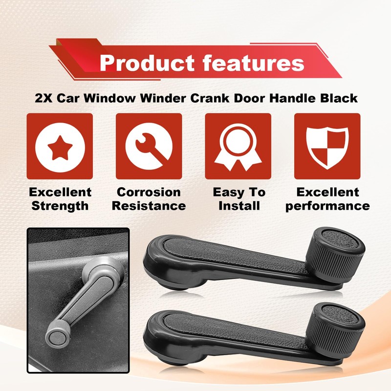 Dunviku 2-Pack Manual Window Crank Regulator Handles Compatible with 1992-1998