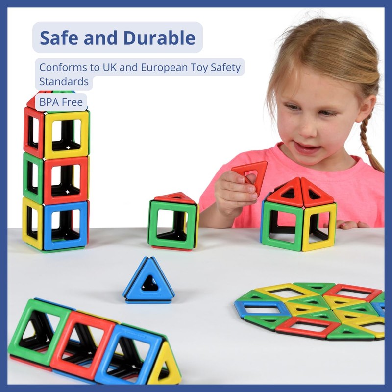 Magnetic Polydron Starter Set - Bright Coloured Magnetic Building Construction
