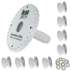 Kumi Handle Kumihimo 6 Inch Disk with CLEAR Ergonomic Handle PLUS 8 Weighted Bobbins . Includes instructions. Kumi Handle transparent handle with disk. Quick Ship!