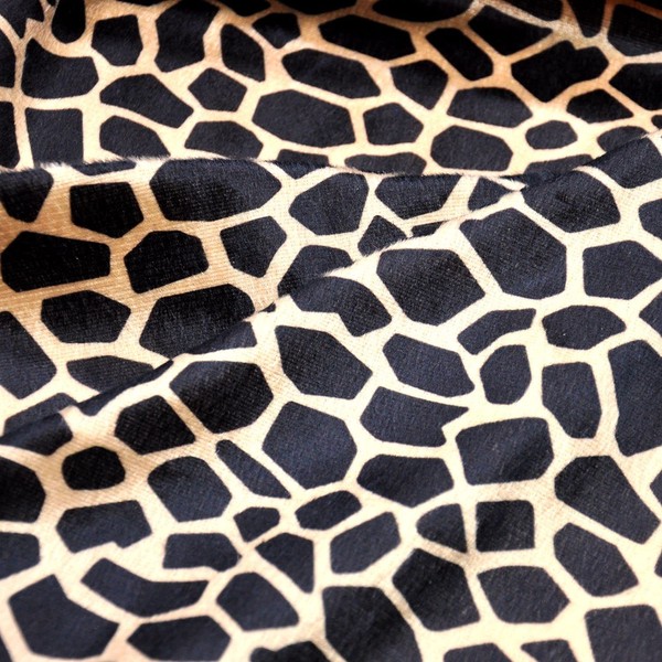 Yutone 59" Wide Giraffe Print Velboa Short Fur Pile Upholstery