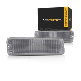 KarParts360 For Dodge D150/D250/D350 Turn Signal Light 1991 1992 1993 Driver and Passenger Side Pair/Set | Below Head Light | Clear Lens | CH2520106 + CH2521106 | 55026085 + 55026084
