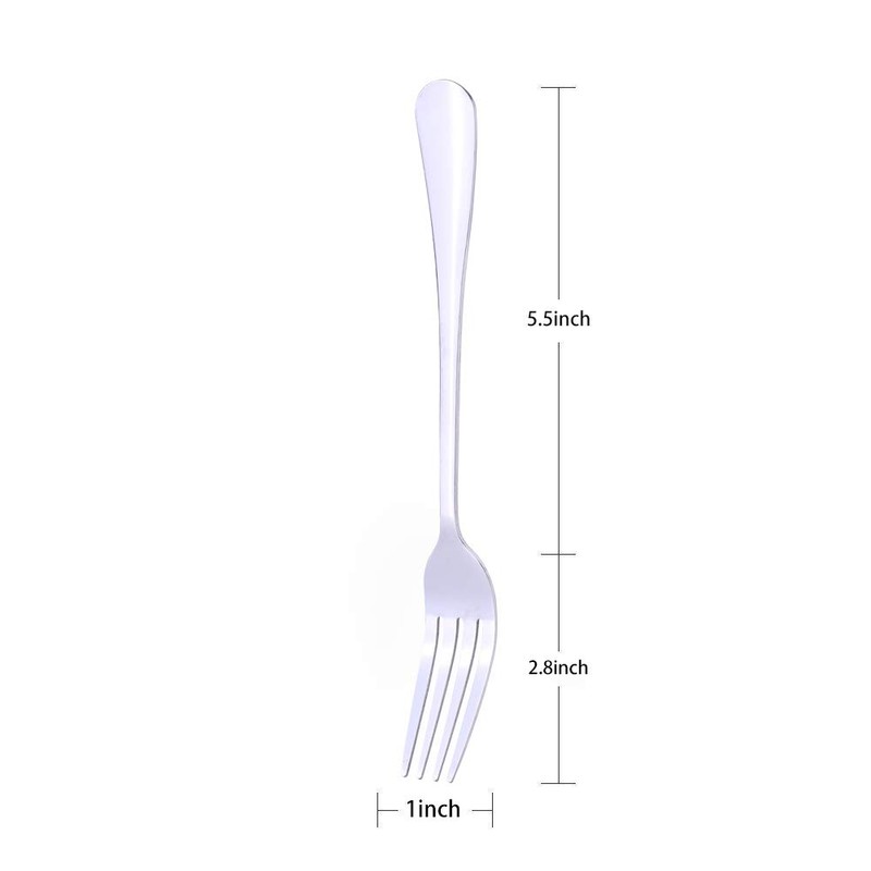 Qinglele Fork,6 Pcs 304 Stainless Steel Dinner Forks, 8.1inches (Slive,