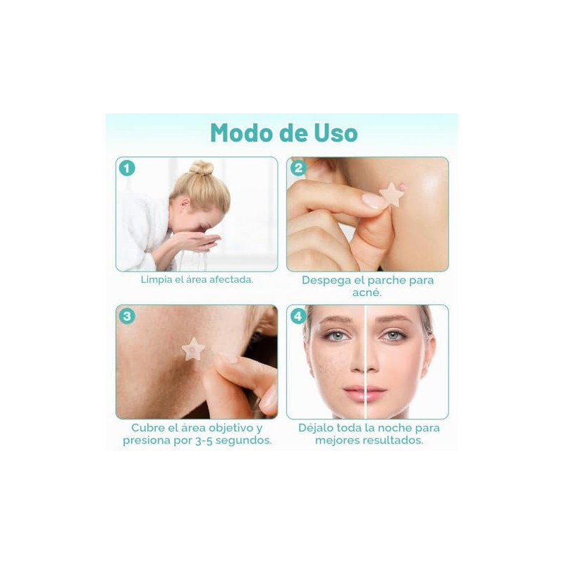 200 Pcs Parches para Granos, Parches Granos Estrella, Con Aceite