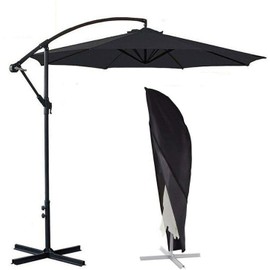 AMSAMOTION Umbrella Cover, Patio Cantilever Offset Umbrella Cover for 9ft to 13ft Cantilever Parasol Outdoor Market Umbrellas Cover with Zipper and Water Resistant Protector Black