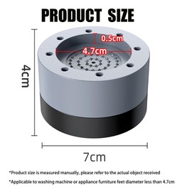 Jidyllic Washing Machine Rubber Feet Pads,4 Pcs Universal Anti Vibration Washing Machine Mat Slip Noise Cancelling Anti Vibration Mat for Washing Machine and Dryer Dishwasher(Gray)