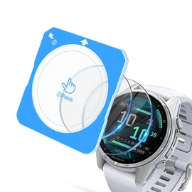 EasEasy 3 Pack Compatible for Garmin Fenix 8 43mm Screen Protector with Auto-alignment Installation Frame, HD Clear 9H Full Protection Tempered & Anti-scratch for 43mm Fenix 8 Glass Watch Protective Film