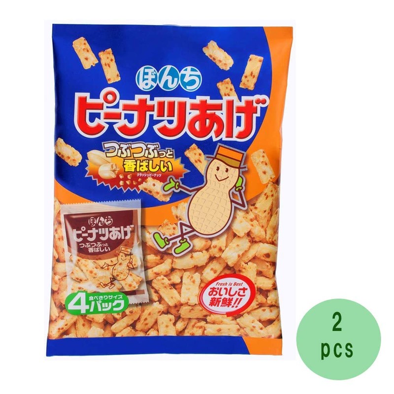 Peanuts Age 3.7oz 2pcs Japanese Fried Rice Cracker Bonchi Ninjapo