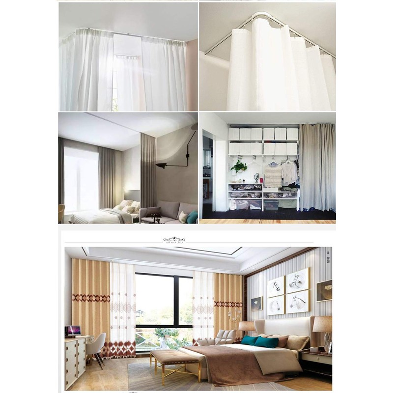 6ft-12ft Upgraded Aluminum Curtain Track, Ceiling or Wall mount, Curtain