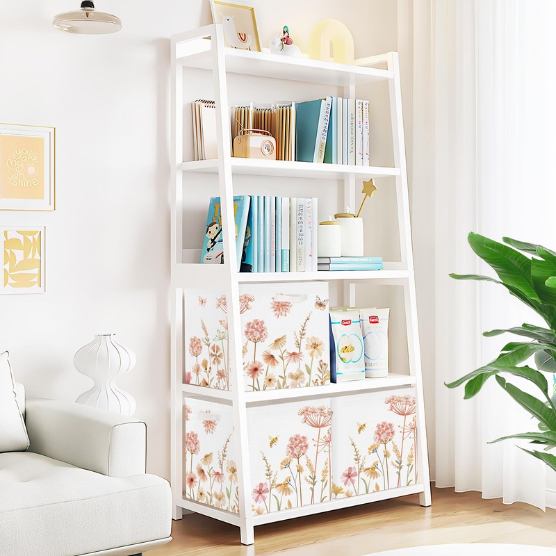 Clastyle Storage Box 3 Pieces Boho Flower Beige Storage Basket