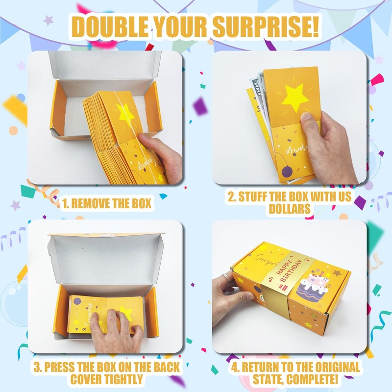 POUYRBA Surprise Gift Box Explosion with 12 Folding Bouncing Boxes