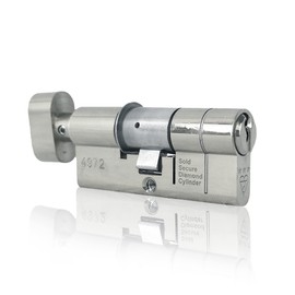 UAP Thumb Turn Euro Cylinder Lock - 3* Kitemarked Euro Lock Cylinder - Door Barrel Lock with 5 Keys Suitable for All Doors - Anti-Snap, Anti-Bump, Anti-Drill (80mm 40/40) (Polished Chrome)