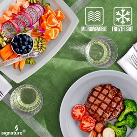 GSL 50 Super Rigid Paper Plates - Extra Strong White Disposable Bagasse Sugarcane Plates - Eco-Friendly, Biodegradable & Compostable - 9" 23cm