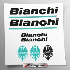 Sticker Set Compatible with Frame MTB Mountain Bike and Helmet | Base Vinyl Transparent Easy to Apply UV Print | Stickersland® - White (Black)