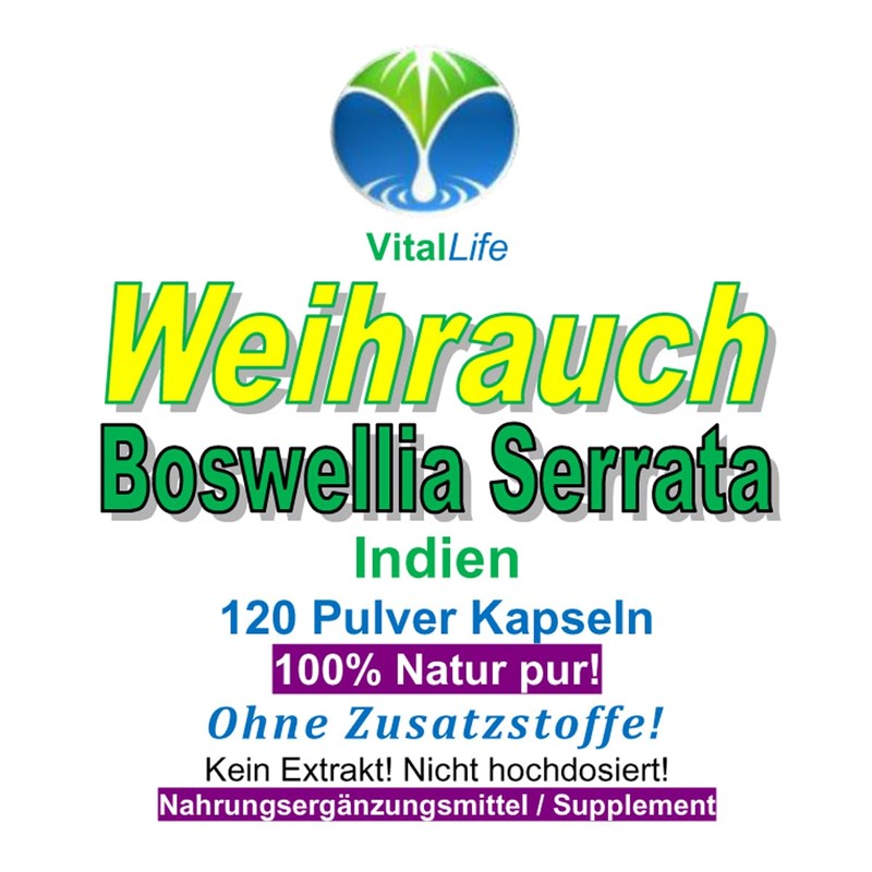 Frankincense Boswellia Serrata 120 Powder Capsules Natural Pure Not High