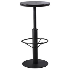 LOKKHAN 42" Tall Rustic Industrial Bar Table-19.68" Dia Round Wooden Top Metal Bar Height Adjustable Standing Pub Table-Dining Room Bistro Table-Cocktail Table (Silver,Walnut)