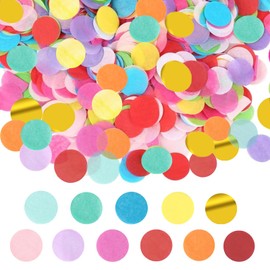 GoldRock Confetti Large 2.5 cm, Pack of 6000 Colourful Confetti, Round Confetti Birthday, Glitter Table Decoration Confetti Cannon, Confetti Wedding Paper Confetti for Christmas, Carnival,
