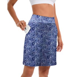 vbcdwa Women's Skirts Summer Knee Length Skorts with Pockets Built-in Shorts Sports Golf Skort