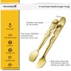 HINMAY 6PCS Mini Serving Tongs 4 Inches Small Rose Sugar