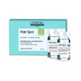 L'Oreal 로레알 헤어앰플 헤어스파 하이드레이팅 부스터 8ml x 6개입 고농축 컨센트레이트 L'Oreal Hair Ampoule Hair Spa Hydrating Booster 8ml x 6pcs High Concentrate