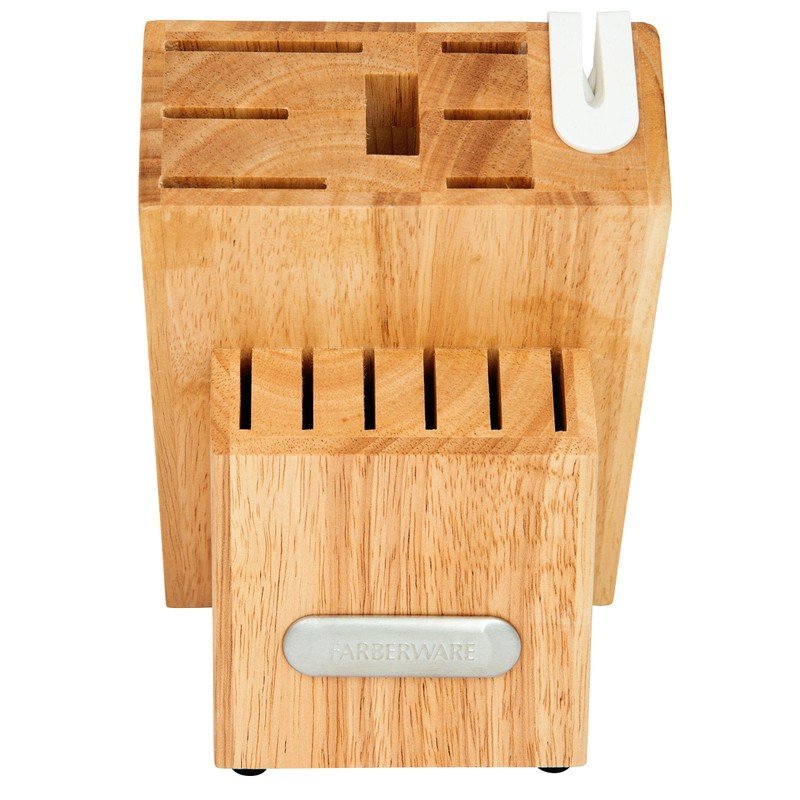 Farberware Edgekeeper Triple Riveted Knife Block Set with Built in