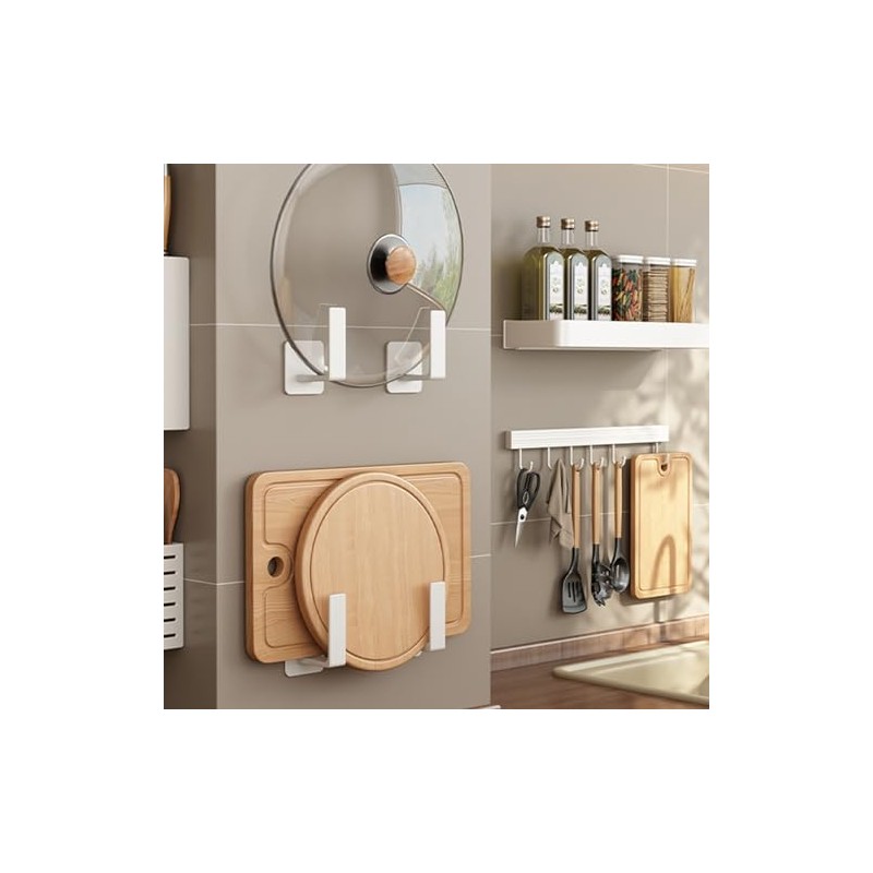 30 cm Hook Rail Kitchen Hanger for Kitchen Utensils, White