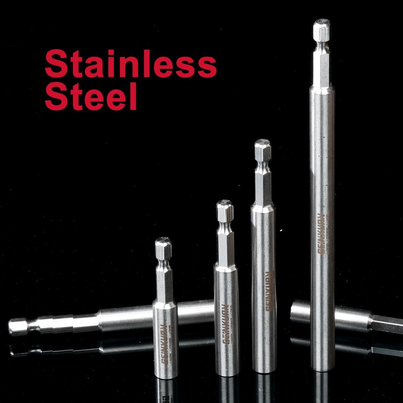 Geinxurn 2Inches Stainless Screwdriver Bit Holders, 5PACK Extension Socket Drill