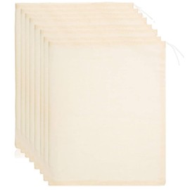 30Pcs Muslin Bags Cotton Bags, Drawstring Bags Reusable Small Mesh Tea Bags Coffee Filter Bags Squeeze seedless Citrus Juice Filter Bags for Cooking Snack Spices Nuts (15 * 20)