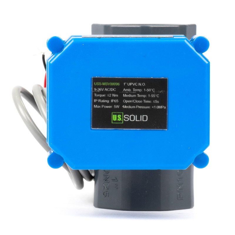 U.S. Solid 1" UPVC Motorized Ball Valve - Normally Open