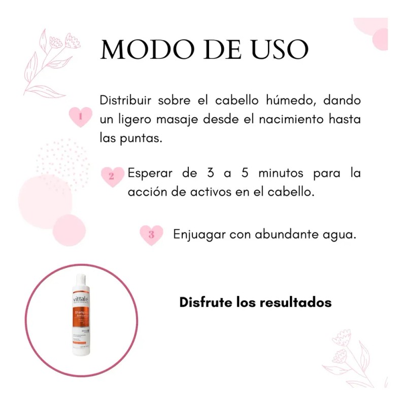 Shampoo Vittale Anticaída 320mL Libre de Parabenos y Crueldad