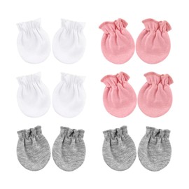 DRESHOW Newborn Baby Mittens Toddler Gloves No Scratches Mittens Cotton Gloves for 0-6 Months, 6 Sets Baby Mittens Mt02-05
