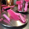 1Pc Pink Hair Tail Combs Pin Parting Comb, Carbon Fibre