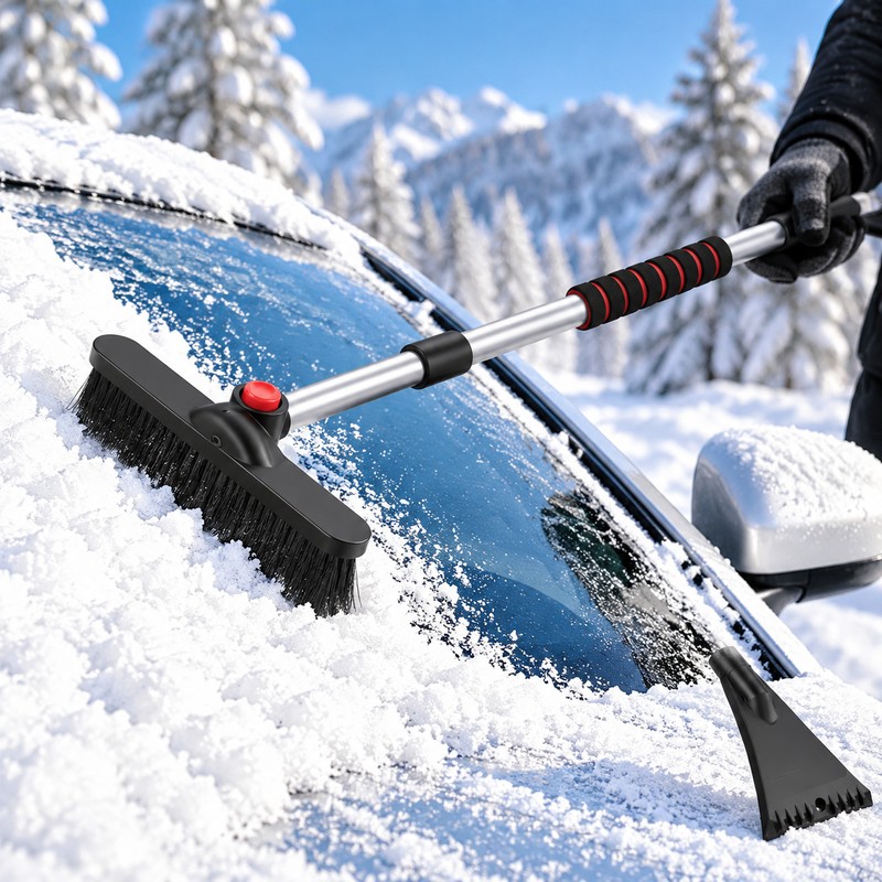 Extendable Snow Brush and Ice Scraper for Cars – 2-in-1