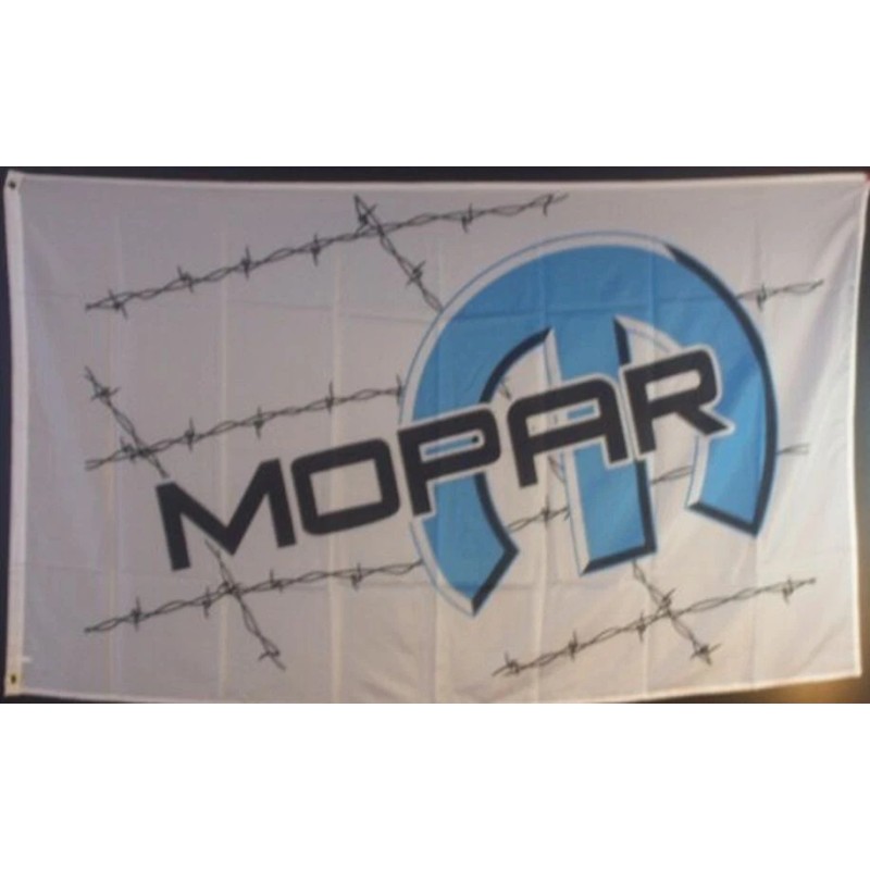 JC Mopar Barbwire White Flag 3x5 FT Banner Flag Car
