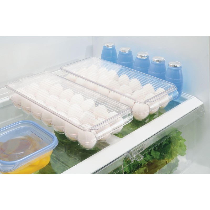 iDesign Plastic Egg Holder with Lid and Handle - Holds