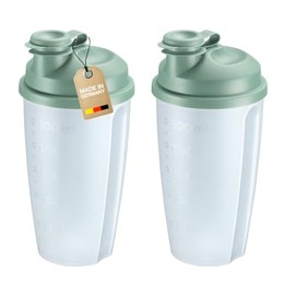 Westmark 2 bicchieri per mescolare e agitare con scala graduata – Pratico shaker con disco di miscelazione rimovibile e beccuccio richiudibile, 0,5 l, plastica senza BPA, 243522EM