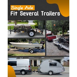 Autoholic Trailer Leaf Spring Kit 3500lb Single Trailer Axle 4 Leaf Spring Kit with U-Bolt Kit & Single Trailer Axle Hanger Kit
