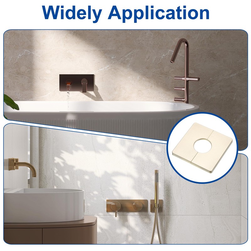 uxcell 4Pcs ABS Plastics Square Shaped Escutcheon Plate, Wall Split