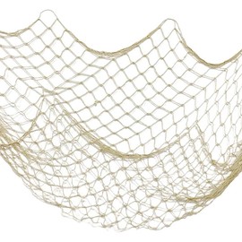 Fishing Net Decor, Fishnet Decor, Mediterranean Style Photographing Decoration, Natural Fish Net, Fish Net Party Accessory and Wall Table Decor (Creamy White) - Color: 1 PCS