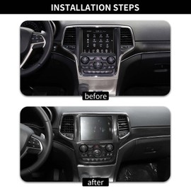 Hoolcar Center Console Navigation Trim Panel Middle Air Conditioning Vent Cover Compatible with 2014-2018 Jeep Grand Cherokee, Carbon Fiber