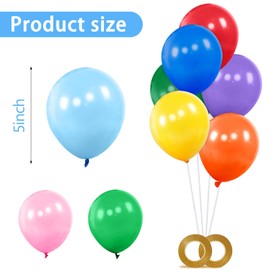 200pcs 5 Inch Balloons Assorted Colors, Small Mini Rainbow Latex Balloons for Party Birthday Baby Shower Anniversary Festival Arch Garland Decoration (Multi)