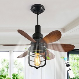 Garwarm 20IN Ceiling Fans with Lights, Socket Fan Light with Remote, Screw in Ceiling Fan in Light Socket Small Ceiling Fan for Garage,Bedroom, Kitchen, Living Room(Bulb not Included)
