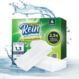 Dirt Eraser Pack of 4 Eraser Sponge with 2.5X Higher Durability | Extra Durable Dirt Eraser Sponge | Magic Eraser Removes Dirt on Walls, Shoes, Kitchen and Bathroom