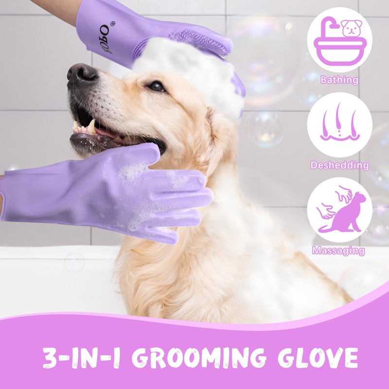 ROPO silicone gloves for pet grooming, multi-functional gloves for pet